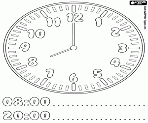 Now it's eight o'clock coloring page