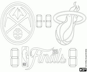 Nuggets - Heat, NBA Finals 2023 coloring page