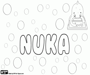 Nuka, an inuit unisex name coloring page