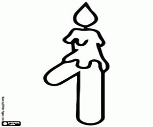 Number 1, a one with the lighted candle coloring page