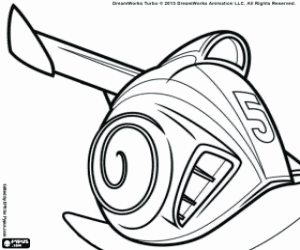 The number 5 snail shell coloring page