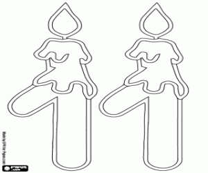 The number eleven with two candles coloring page