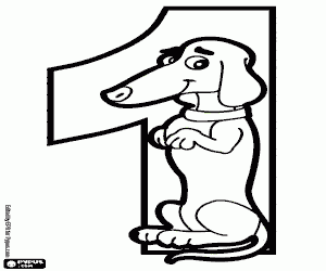 Number one, a sausage dog coloring page