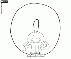 Number zero and Pypus the octopus coloring page