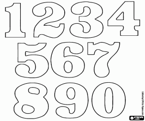 Numbers in an ancient style coloring page