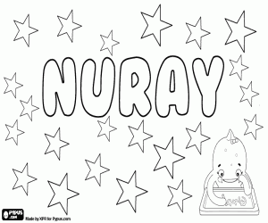 Nuray, Turkish name coloring page