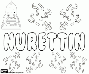 Nurettin, Turkish name coloring page