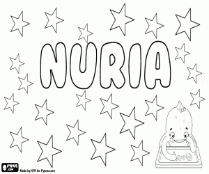 Nuria, catalan name coloring page