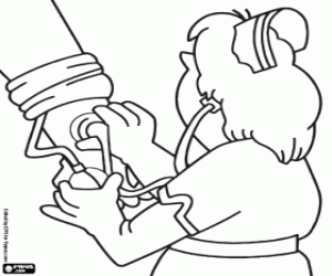 A nurse and blood pressure coloring page