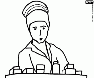 The nurse and the medicines coloring page