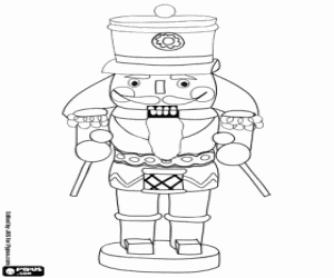 Nutcracker, soldier with drum coloring page