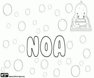 Nóa, name for boy in Faroese coloring page