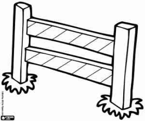 Obstacle for jumping competition coloring page