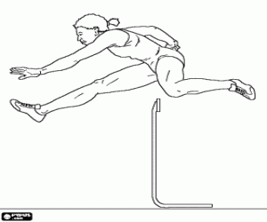 An obstacle jump coloring page