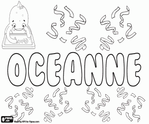 Oceanne, name of Greek origin coloring page