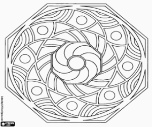 Octagonal mandala coloring page