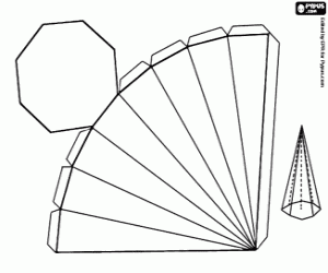 An octagonal pyramid coloring page