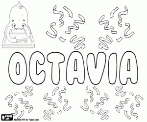 Octavia, feminine name coloring page