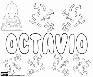 Octavio, name for boy coloring page