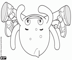 The octopus Pypus in a somersault coloring page