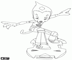 Odd, the surfer of Code Lyoko coloring page