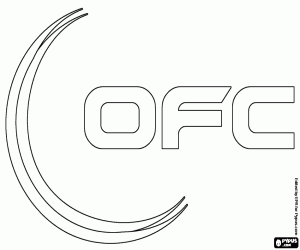 OFC logo, football in Oceania coloring page