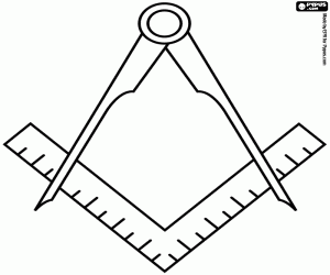 Official symbol of Freemasonry coloring page