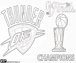 OKC Thunder, 2025 NBA Champions coloring page