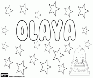 Olaya, feminine name coloring page