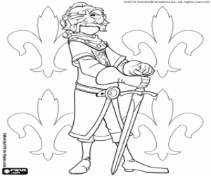 The old knight Blucher coloring page