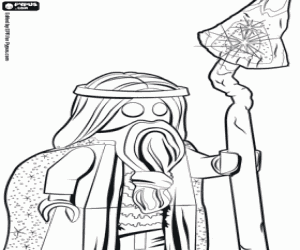 The old sorcerer Vitruvius, Lego coloring page