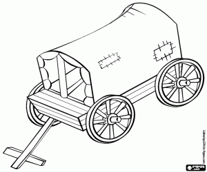 Old West Wagon coloring page