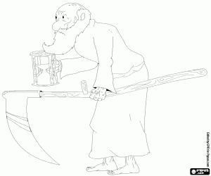The old year is an old man coloring page