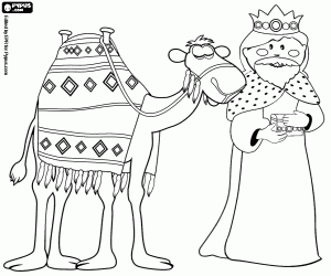 The oldest King is Melchior coloring page