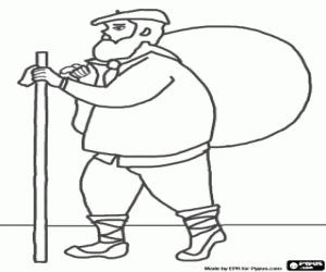 Olentzero, a character of Christmas coloring page