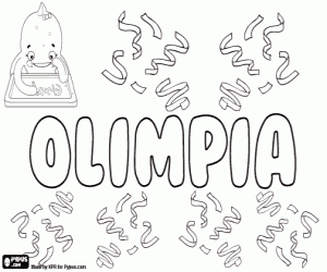 Olimpia, name in various languages coloring page