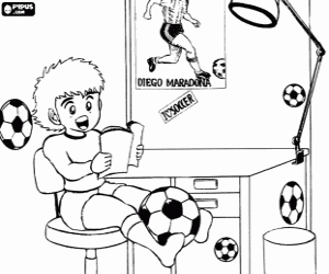 Oliver Hutton, a football fan coloring page