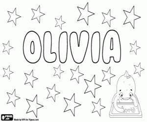 Olivia, name in many languages coloring page
