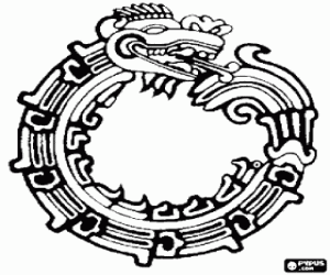 Olmec God, Feathered Serpent coloring page