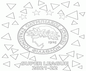 Olympiacos FC, champion 2021-2022 coloring page