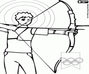 Olympic archery coloring page