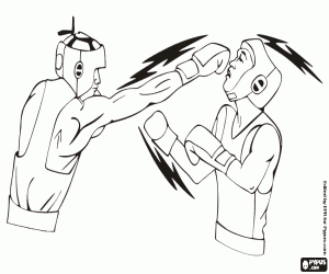 An olympic boxing combat coloring page