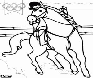 Olympic equestrianism coloring page