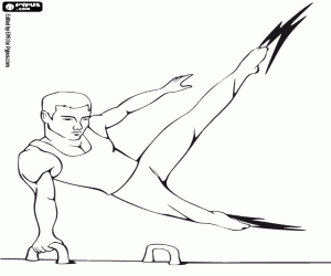 An Olympic gymnast coloring page