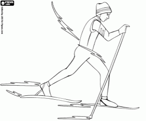 Olympic Nordic skiing coloring page