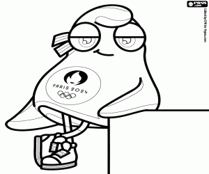 Olympic Phryge, Paris 2024 mascot coloring page
