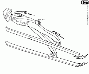 The Olympic ski jump coloring page