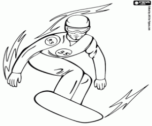 Olympic snowboarding coloring page