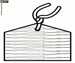 Omamori, a Japanese amulet coloring page