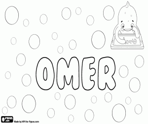 Omer, male first name coloring page